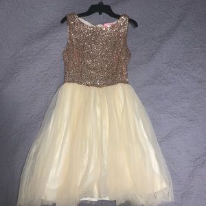 gold and champagne dress